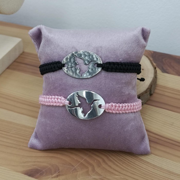 Imagen de Pulsera plata con silueta grulla
